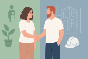 Un couple d'entrepreneurs qui se sert la main