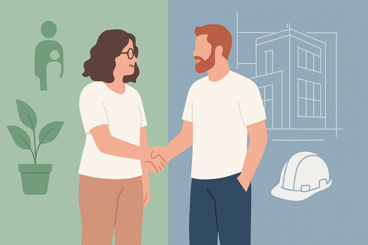 Un couple d'entrepreneurs qui se sert la main